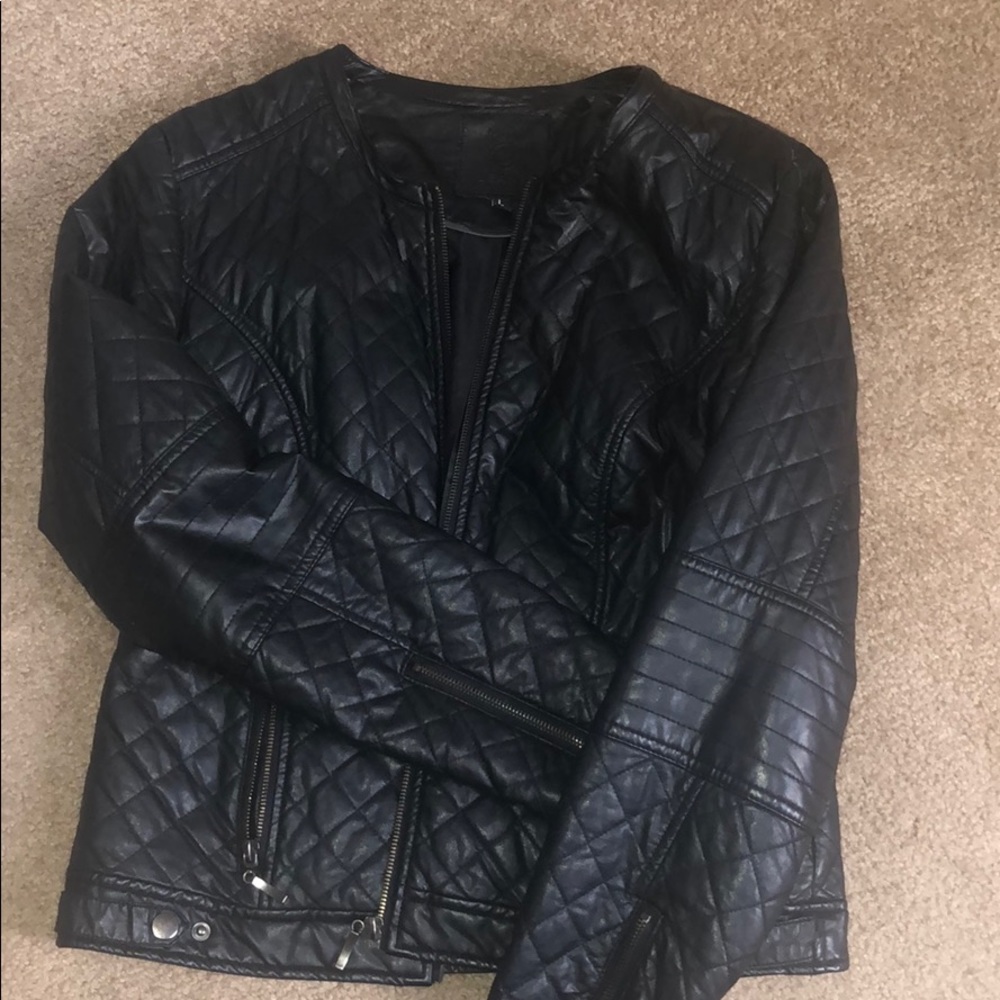 Black leather jacket